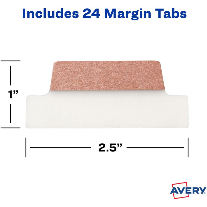 Image of Avery® Tabs, Repositionable, 2-Sided, 2-1/2"x1", 24/PK, Metallics