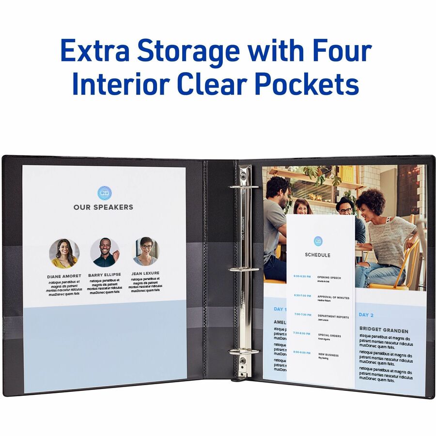 Image of Avery® Heavy-Duty View Binder With Durahinge And One Touch Slant Rings, 3 Rings, 0.5" Capacity, 11 X 8.5, Black