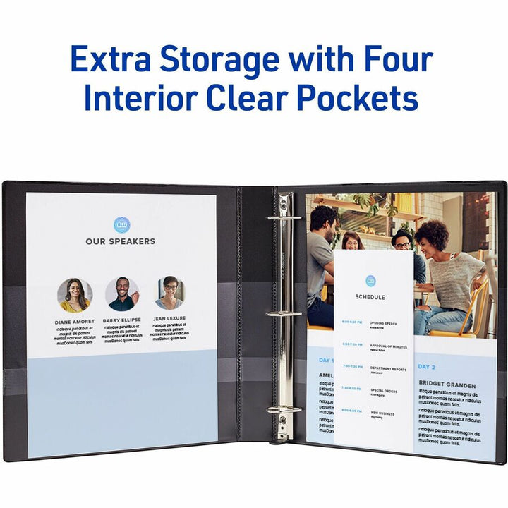 Image of Avery® Heavy-Duty View Binder With Durahinge And One Touch Slant Rings, 3 Rings, 0.5" Capacity, 11 X 8.5, Black