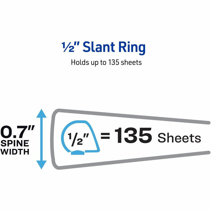 Image of Avery® Heavy-Duty View Binder With Durahinge And One Touch Slant Rings, 3 Rings, 0.5" Capacity, 11 X 8.5, Black