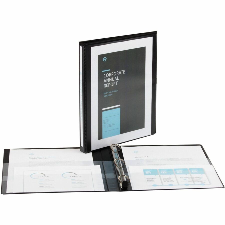 Image of Avery® Heavy-Duty View Binder With Durahinge And One Touch Slant Rings, 3 Rings, 0.5" Capacity, 11 X 8.5, Black