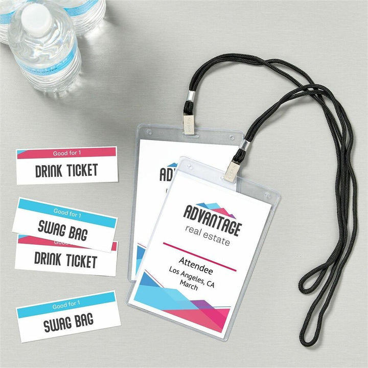 Image of Avery® Lanyard-Style Badge Holder W/laser/inkjet Inserts, Top Load, 4.25 X 6, We, 25/pk