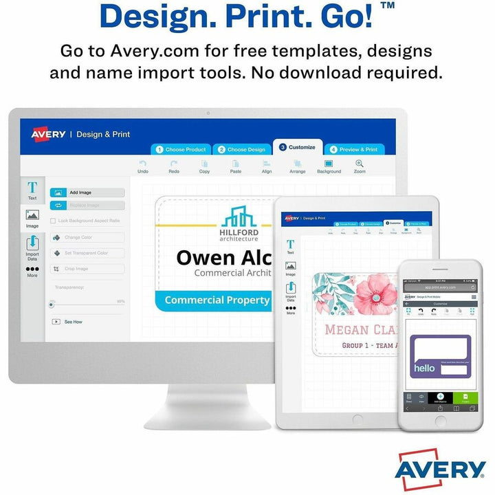 Image of Avery® Name Badge Insert Refills, Vertical, 4 1/4 X 6, White, 100/pack