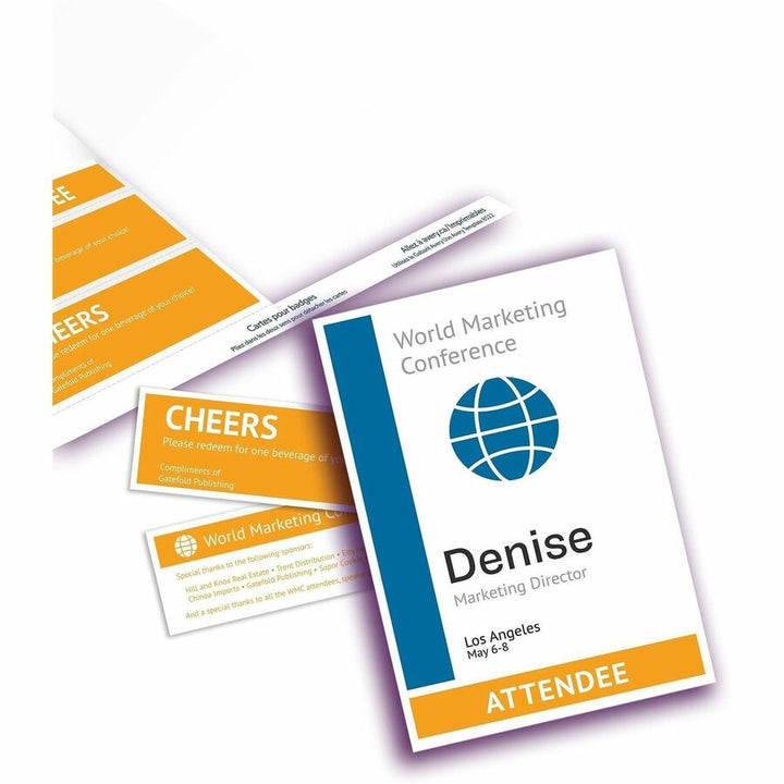 Image of Avery® 8522 Vertical Name Badge and Ticket Insertsfor Laser and Inkjet Printers