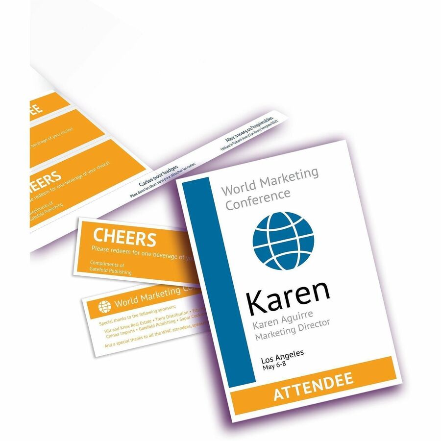 Image of Avery® Name Badge Insert Refills, Vertical, 4 1/4 X 6, White, 100/pack