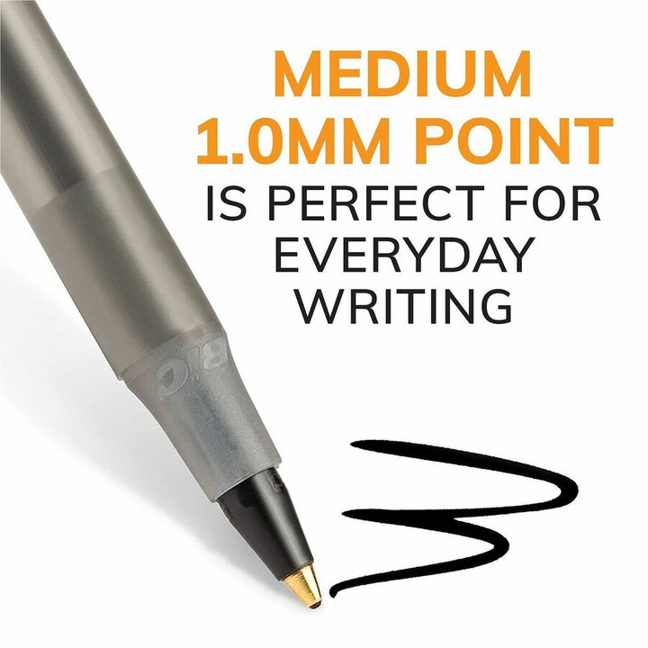 Image of BIC GSM609AST Round Stic Xtra Life Ball Point Pen, Assorted, 1 mm Pen Point, Assorted Ink, Translucent Barrel, 1 Box