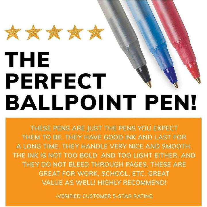 Image of BIC GSM609AST Round Stic Xtra Life Ball Point Pen, Assorted, 1 mm Pen Point, Assorted Ink, Translucent Barrel, 1 Box