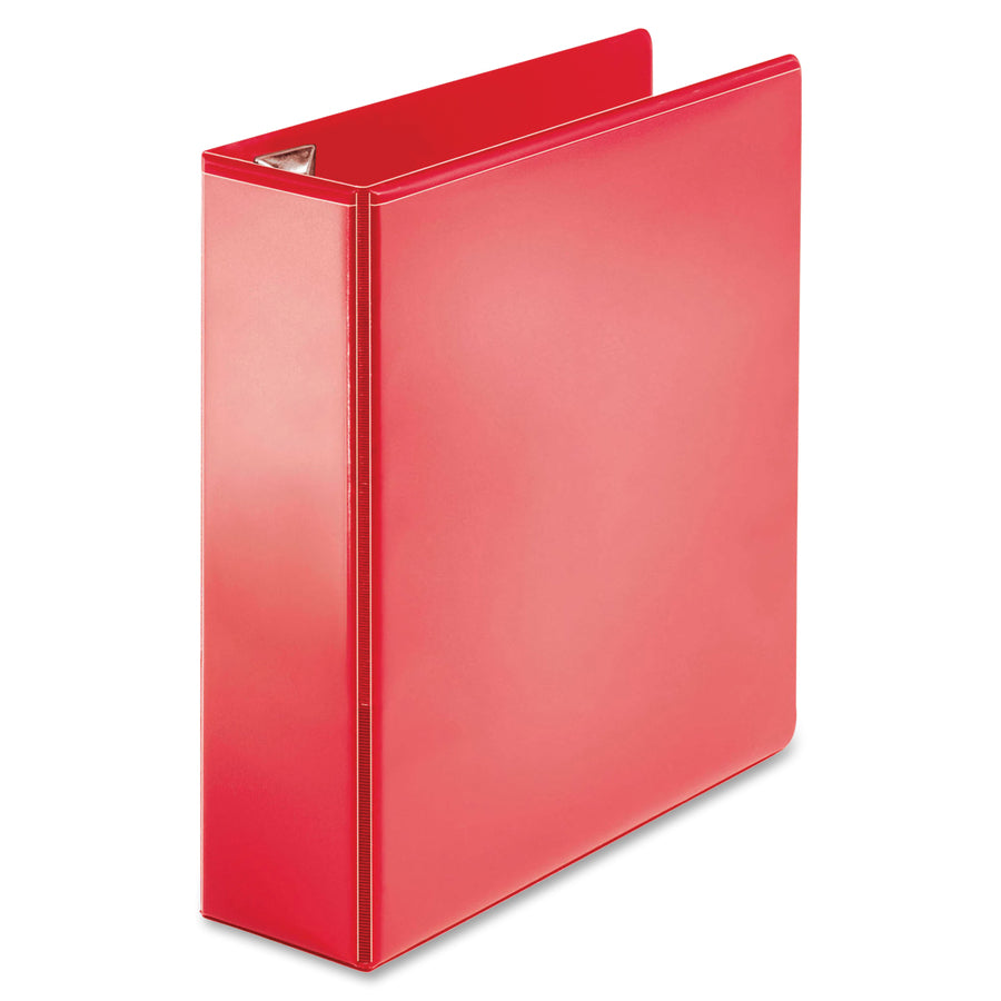 Image of Business Source View Binder, D-ring, 3" Capacity, 8-1/2"x11", Red
