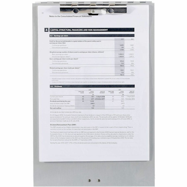 Image of Business Source Clipboard, Storage, 9-1/5"x1-1/2"x14", Silver