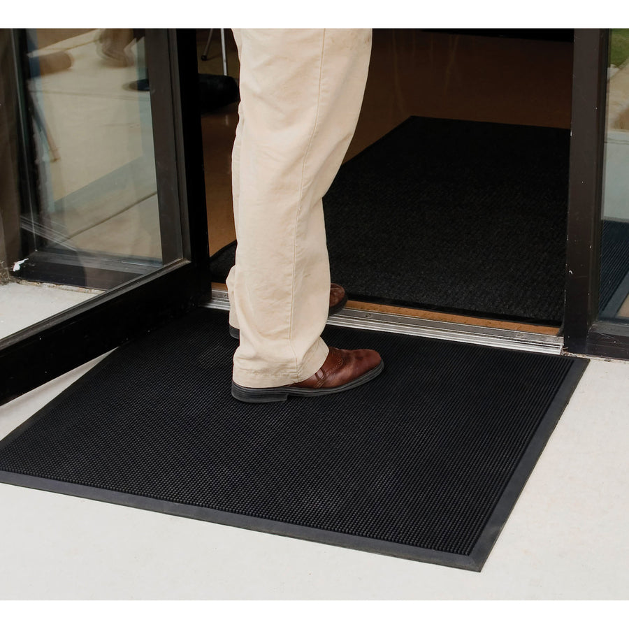 Image of Genuine Joe Scraper Mat, Brush Tip, 36"Wx60"Lx2/5"H, Black