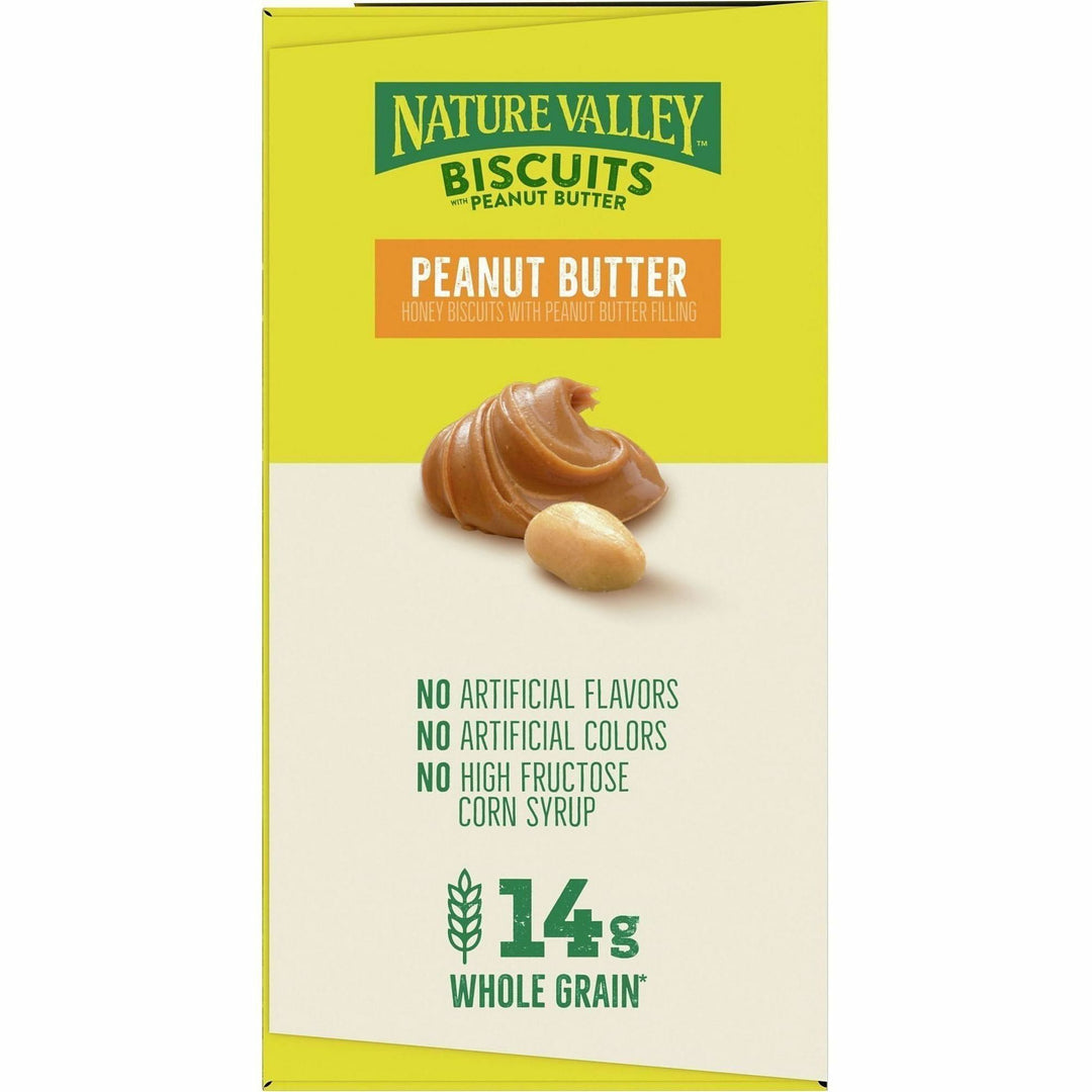 Image of NATURE VALLEY SN47878 Flavored Biscuits, Peanut Butter, Honey, 1.35 oz Box, 1 Box
