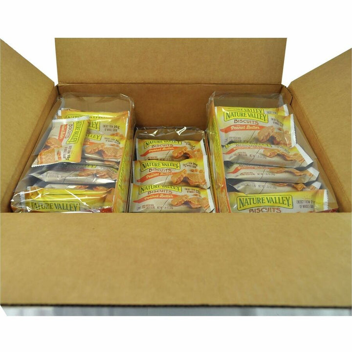 Image of NATURE VALLEY SN47878 Flavored Biscuits, Peanut Butter, Honey, 1.35 oz Box, 1 Box
