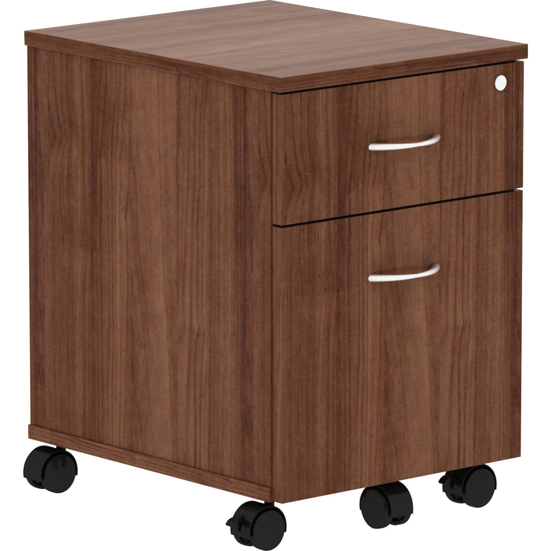 Image of Lorell Pedestal, Mobile, B/F, 15-3/4"x19-7/8"x22-7/8", Walnut