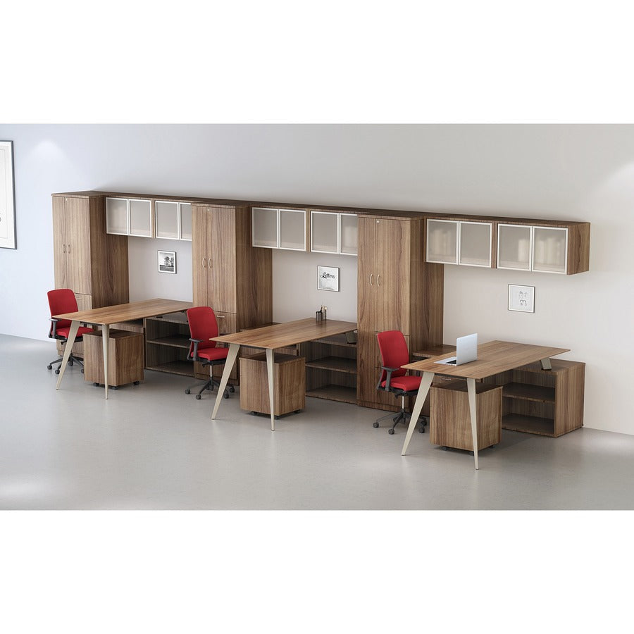 Image of Lorell Pedestal, Mobile, B/F, 15-3/4"x19-7/8"x22-7/8", Walnut