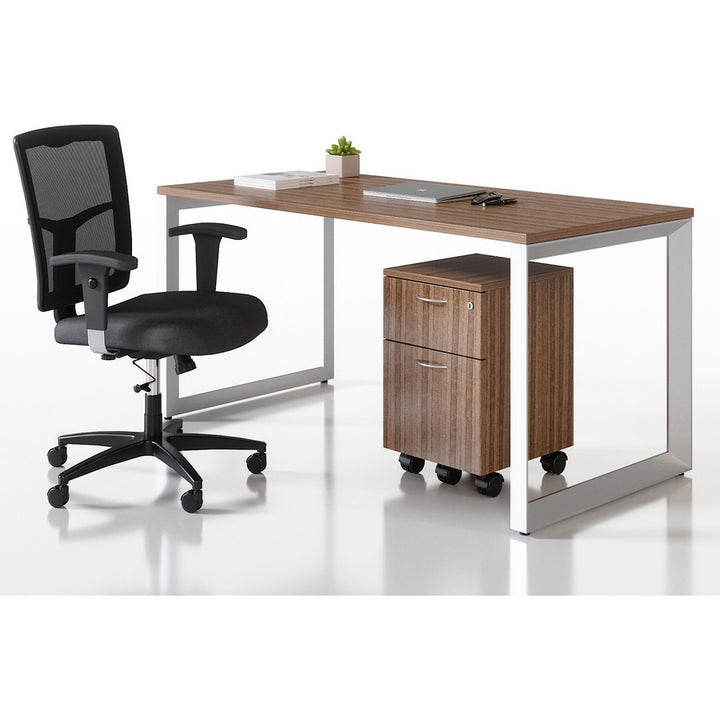 Image of Lorell Pedestal, Mobile, B/F, 15-3/4"x19-7/8"x22-7/8", Walnut