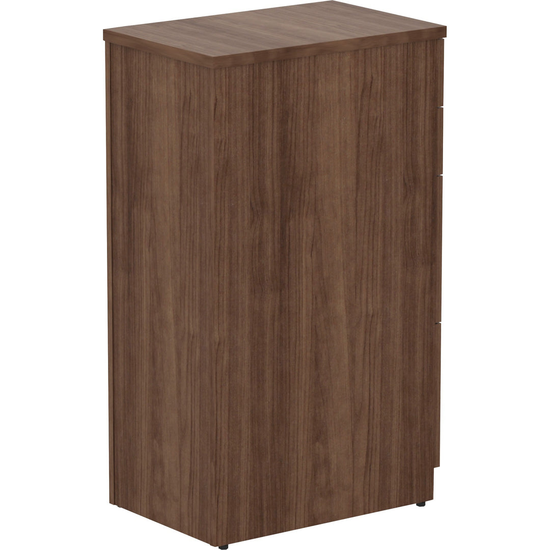 Image of Lorell File Cabinet, 4 Drawers, 15-1/2"x23-5/8"x40-3/8",Walnut