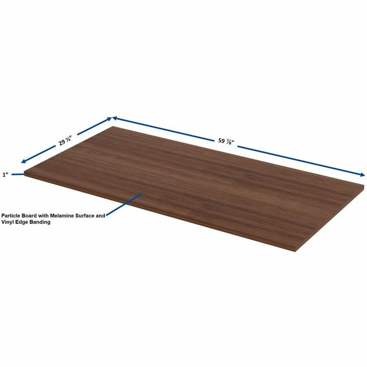 Image of Lorell Tabletop, Height-Adjustable, 60"x30"x1", Walnut