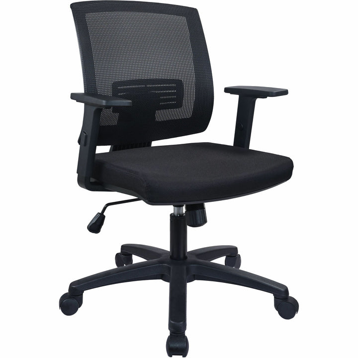 Image of Lorell Task Chair, Mid-Back, 24-1/2"Wx25-1/4"Lx42-1/2"H, Black