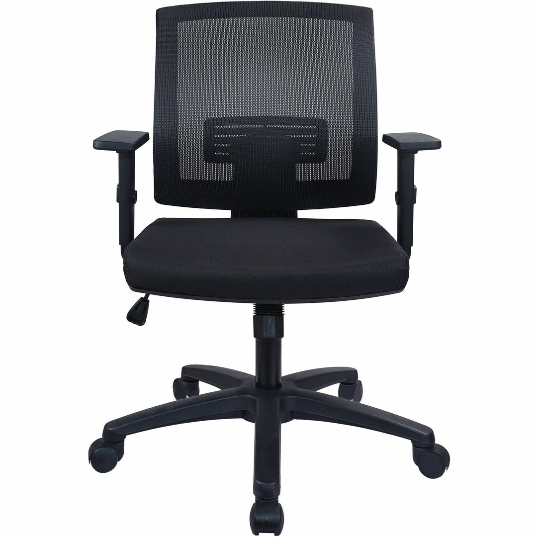 Image of Lorell Task Chair, Mid-Back, 24-1/2"Wx25-1/4"Lx42-1/2"H, Black