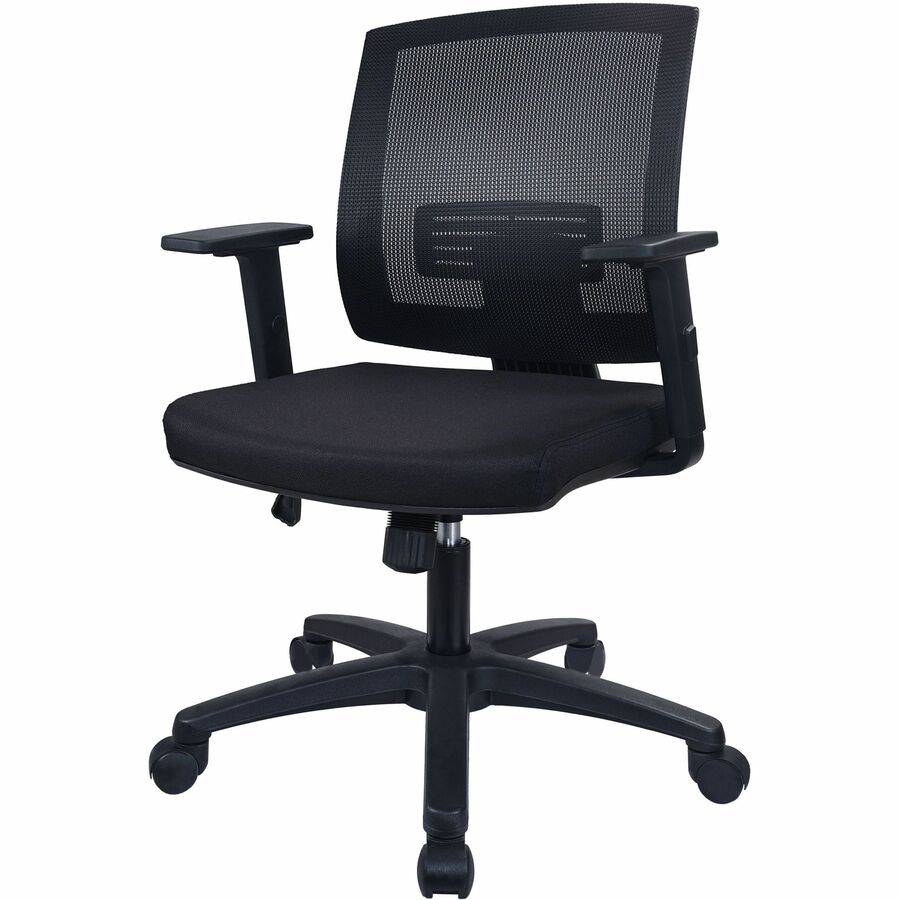 Image of Lorell Task Chair, Mid-Back, 24-1/2"Wx25-1/4"Lx42-1/2"H, Black