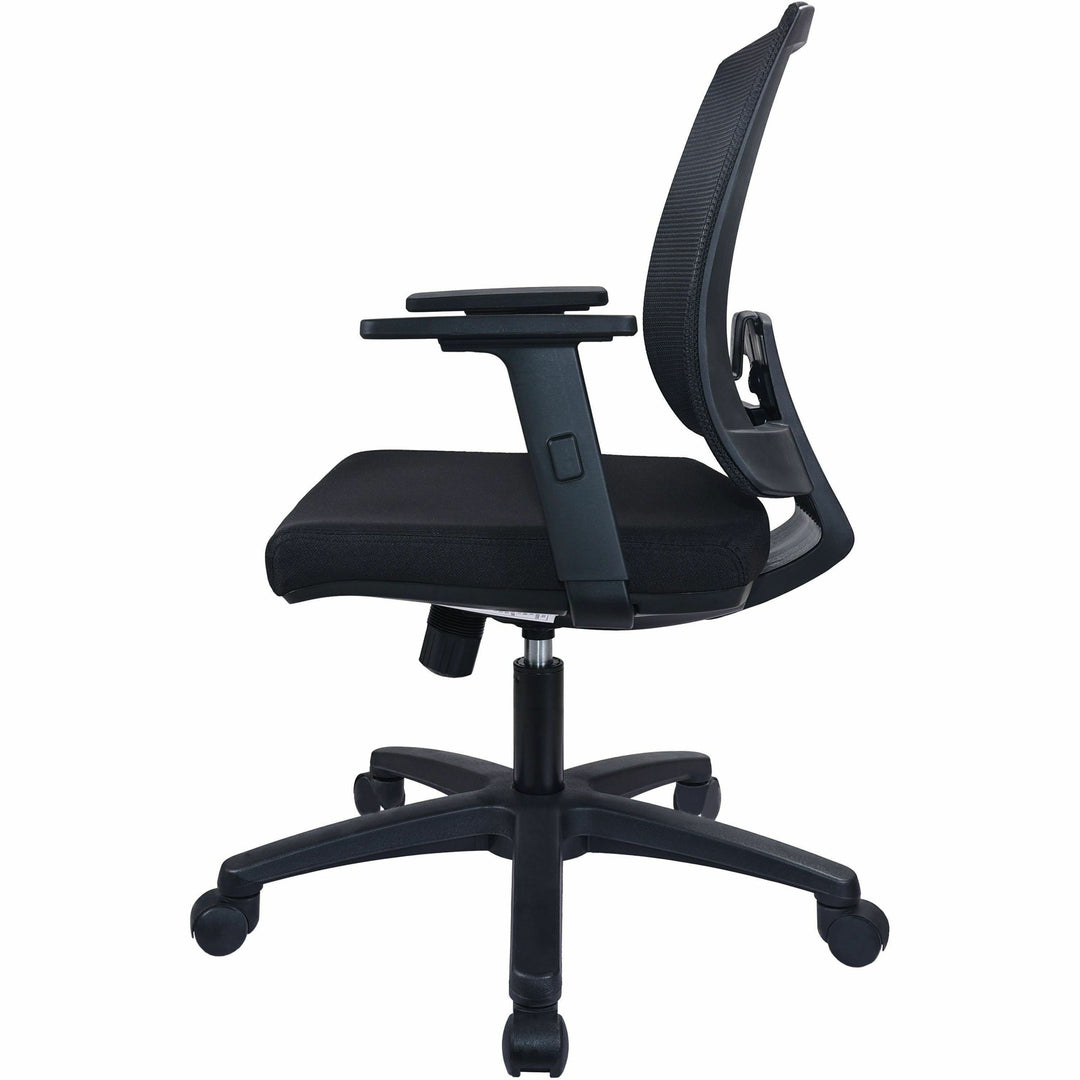 Image of Lorell Task Chair, Mid-Back, 24-1/2"Wx25-1/4"Lx42-1/2"H, Black