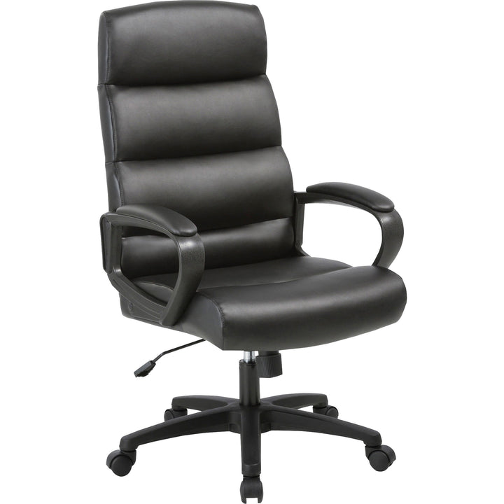 Image of Lorell High-Back, Leather, 25"Wx26-1/2"Lx46-1/2"H, Black