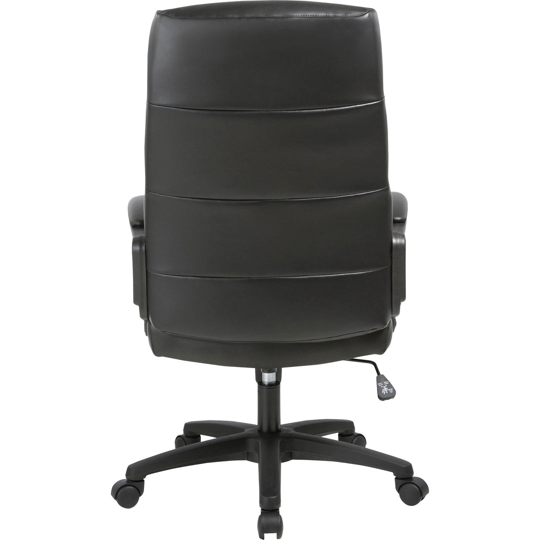 Image of Lorell High-Back, Leather, 25"Wx26-1/2"Lx46-1/2"H, Black