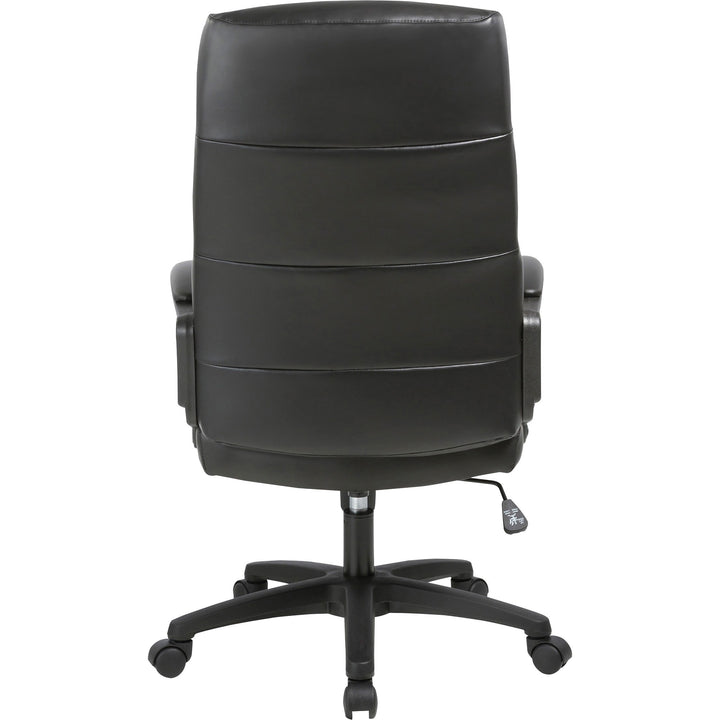 Image of Lorell High-Back, Leather, 25"Wx26-1/2"Lx46-1/2"H, Black