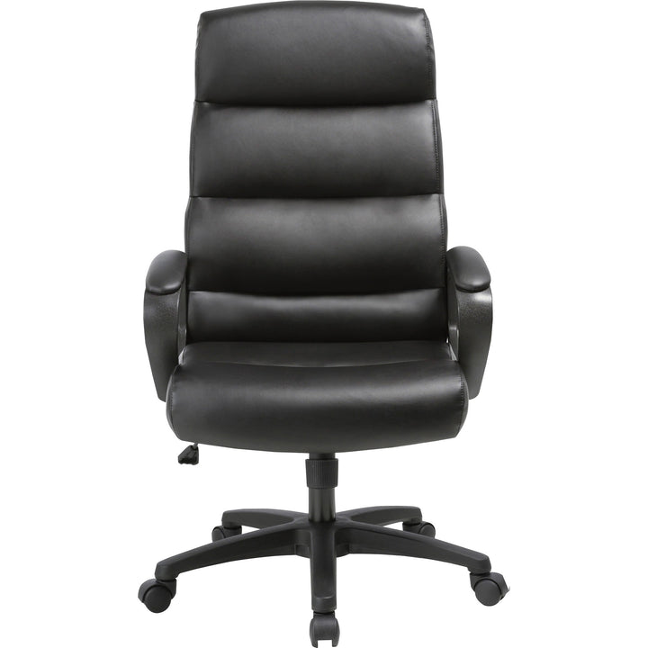 Image of Lorell High-Back, Leather, 25"Wx26-1/2"Lx46-1/2"H, Black