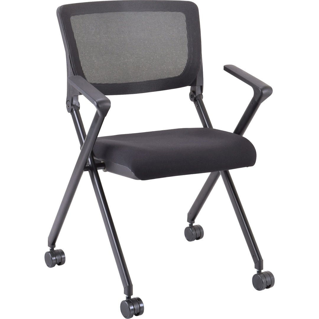 Image of Lorell Nesting Chairs w/Arms, 24-3/8"x22-7/8"x35-3/8", 2/CT, BK