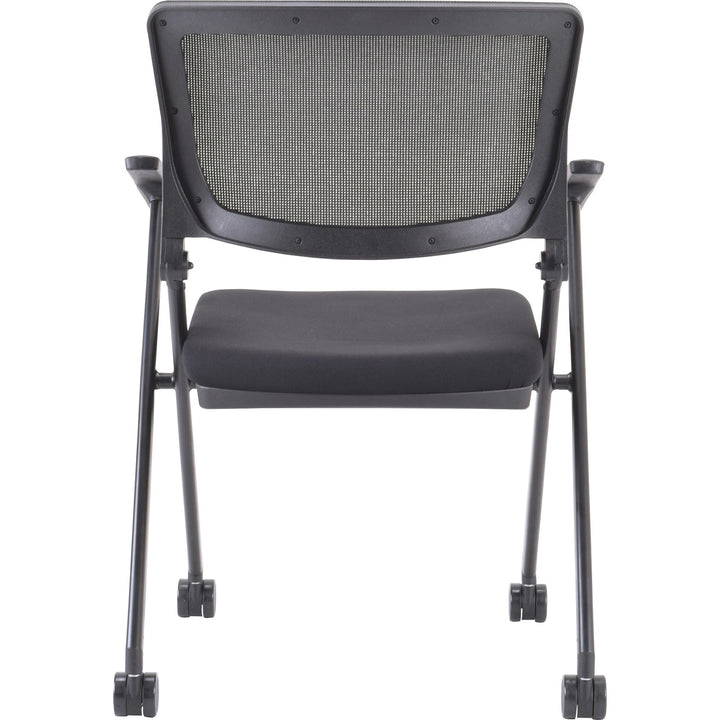Image of Lorell Nesting Chairs w/Arms, 24-3/8"x22-7/8"x35-3/8", 2/CT, BK