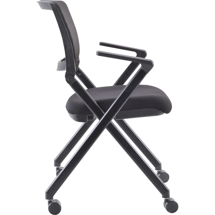 Image of Lorell Nesting Chairs w/Arms, 24-3/8"x22-7/8"x35-3/8", 2/CT, BK
