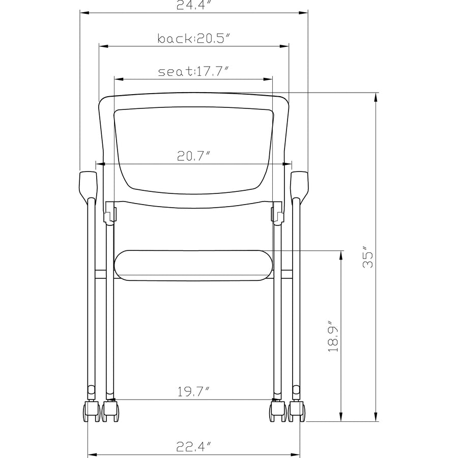 Image of Lorell Nesting Chairs w/Arms, 24-3/8"x22-7/8"x35-3/8", 2/CT, BK