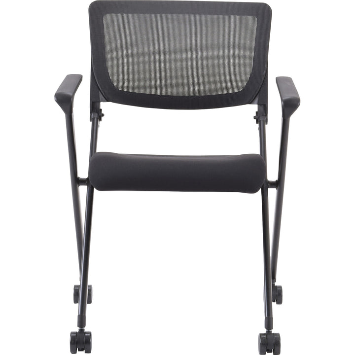 Image of Lorell Nesting Chairs w/Arms, 24-3/8"x22-7/8"x35-3/8", 2/CT, BK