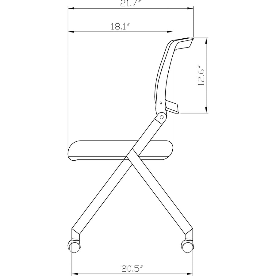 Image of Lorell Nesting Chairs, Mobile, 20-1/4"x22-7/8"x35-3/8", 2/CT, BK