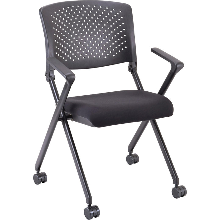 Image of Lorell Nesting Chairs w/Arms, 24-3/8"x22-7/8"x35-3/8", 2/CT, BK