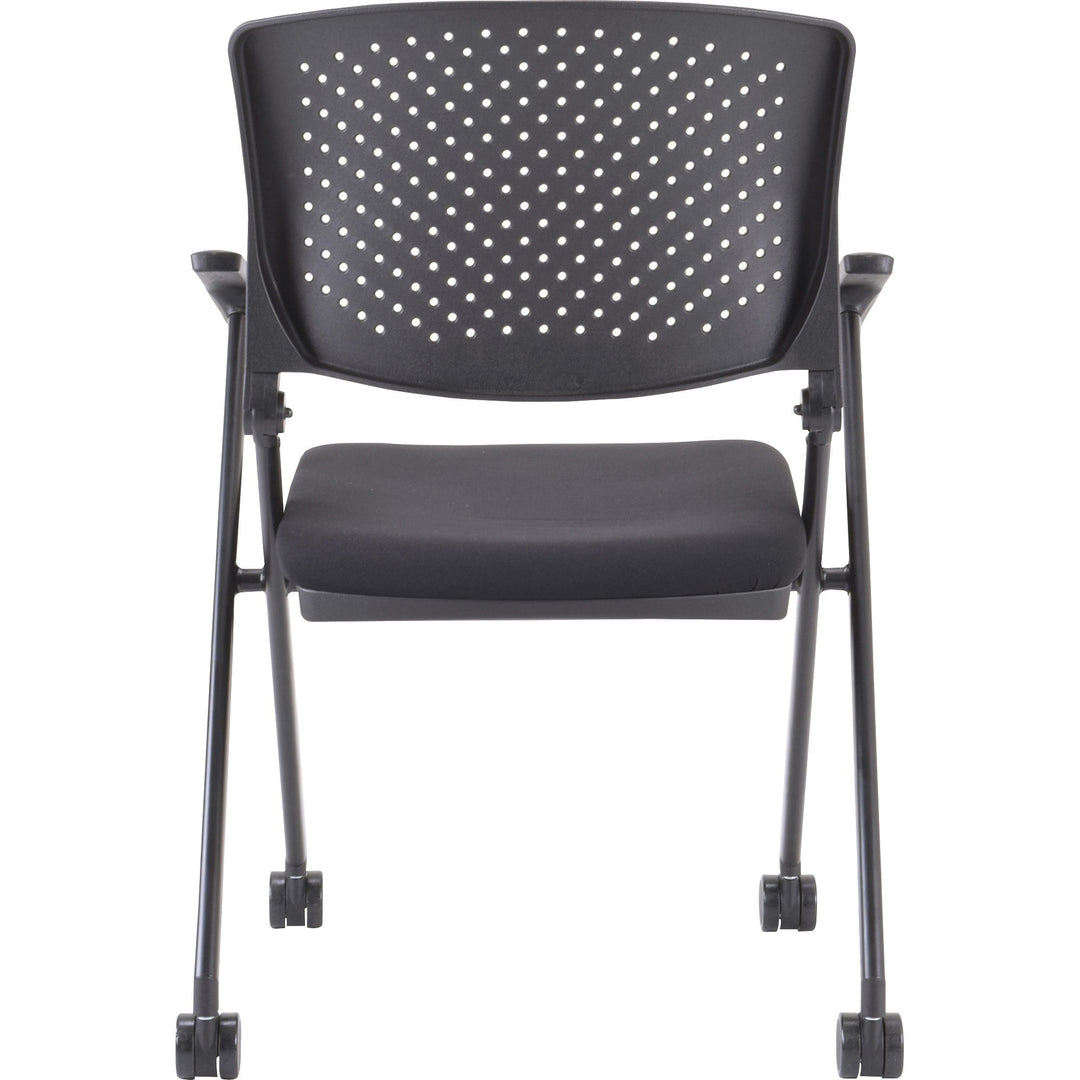 Image of Lorell Nesting Chairs w/Arms, 24-3/8"x22-7/8"x35-3/8", 2/CT, BK