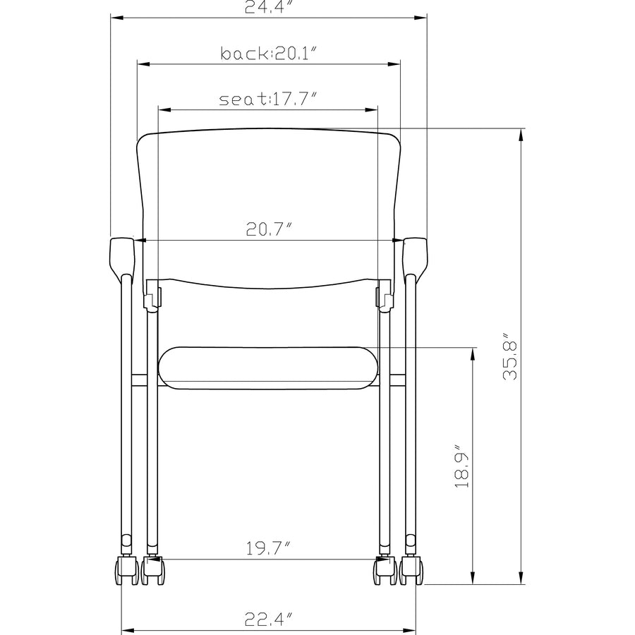 Image of Lorell Nesting Chairs w/Arms, 24-3/8"x22-7/8"x35-3/8", 2/CT, BK