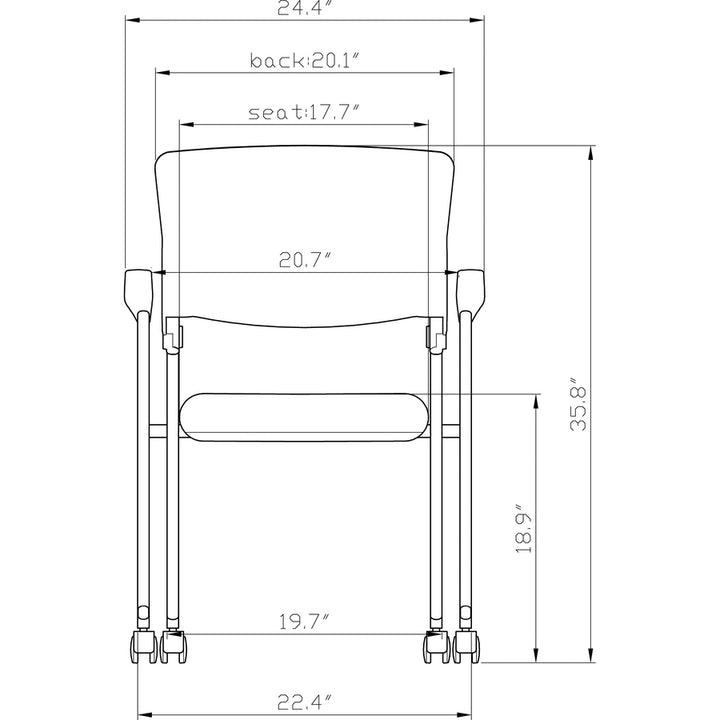 Image of Lorell Nesting Chairs w/Arms, 24-3/8"x22-7/8"x35-3/8", 2/CT, BK