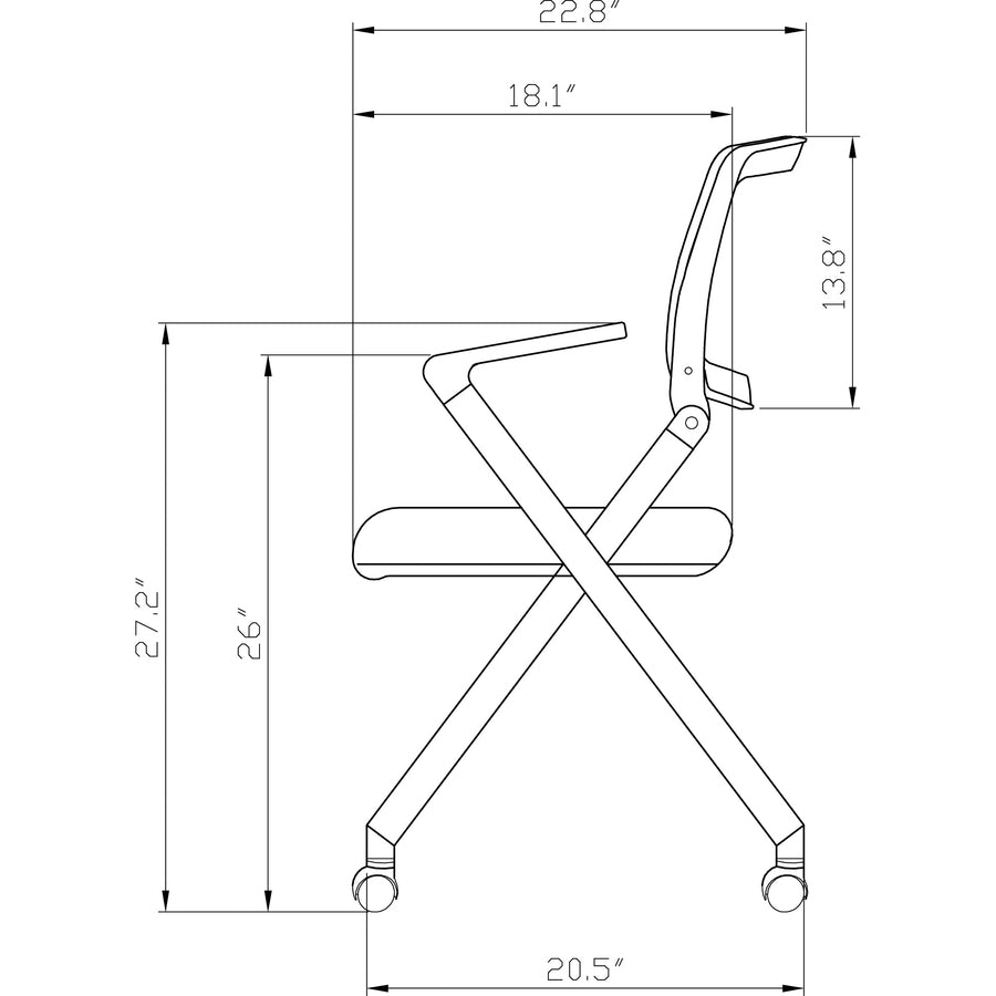 Image of Lorell Nesting Chairs w/Arms, 24-3/8"x22-7/8"x35-3/8", 2/CT, BK