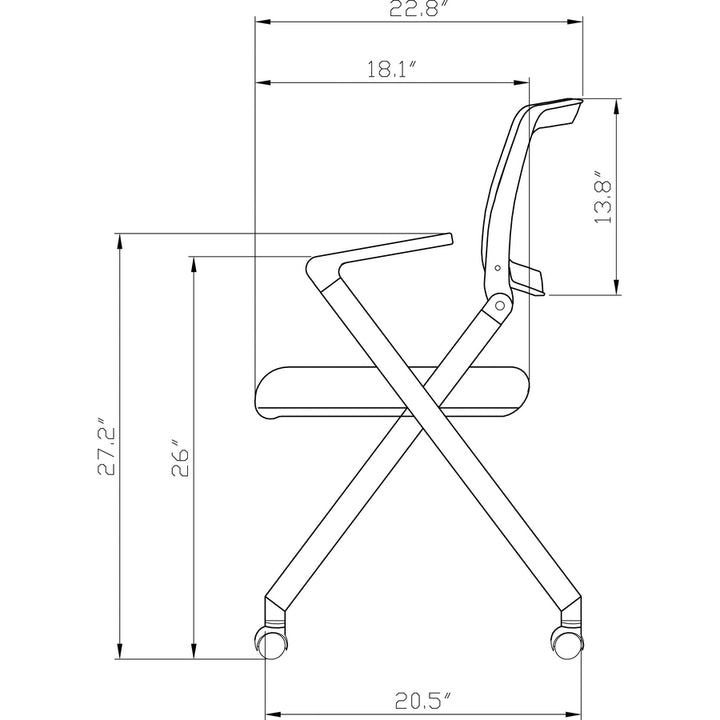 Image of Lorell Nesting Chairs w/Arms, 24-3/8"x22-7/8"x35-3/8", 2/CT, BK