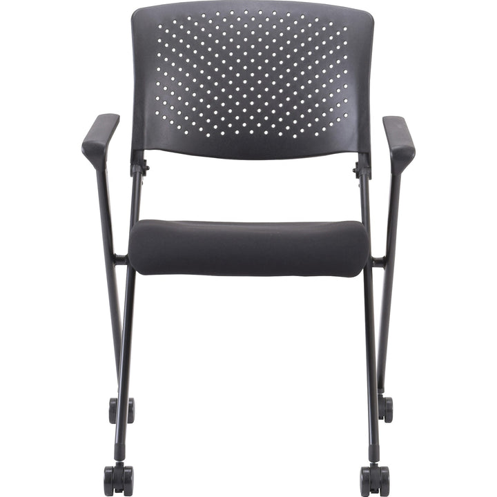 Image of Lorell Nesting Chairs w/Arms, 24-3/8"x22-7/8"x35-3/8", 2/CT, BK