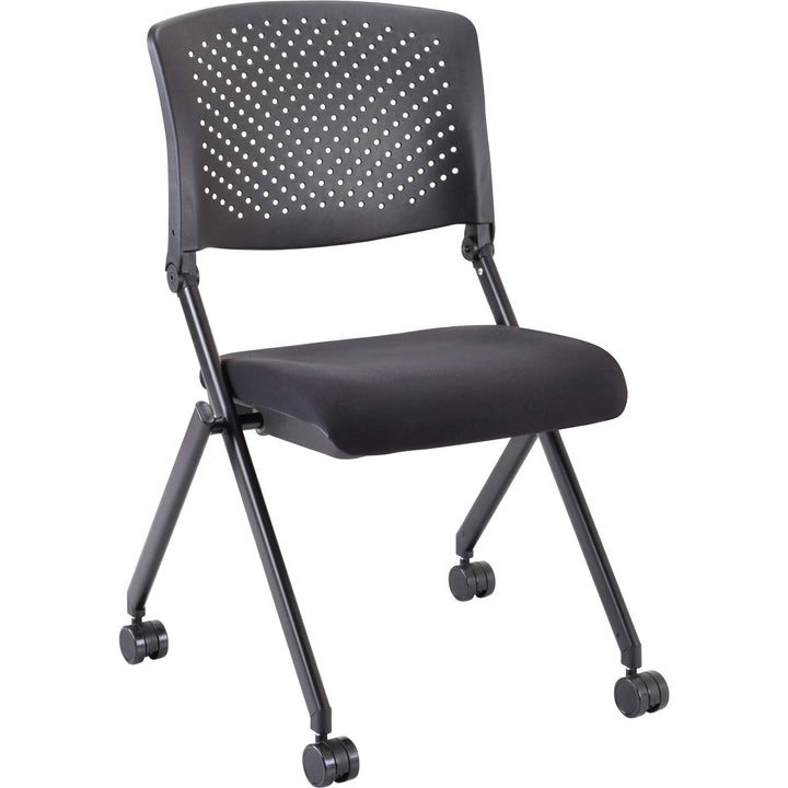 Image of Lorell Nesting Chairs, Mobile, 24-3/8"x22-7/8"x35-3/8", 2/CT, BK