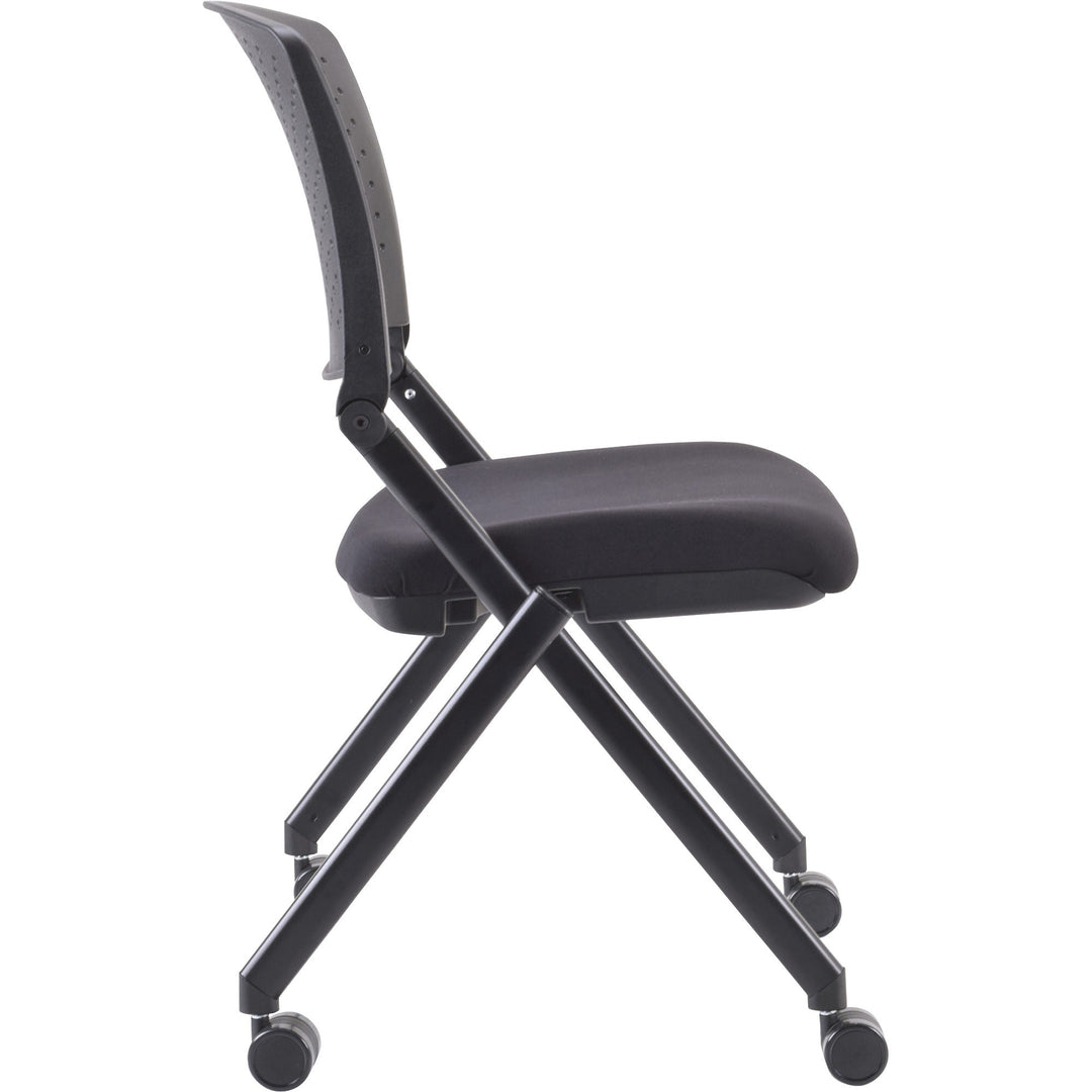 Image of Lorell Nesting Chairs, Mobile, 24-3/8"x22-7/8"x35-3/8", 2/CT, BK
