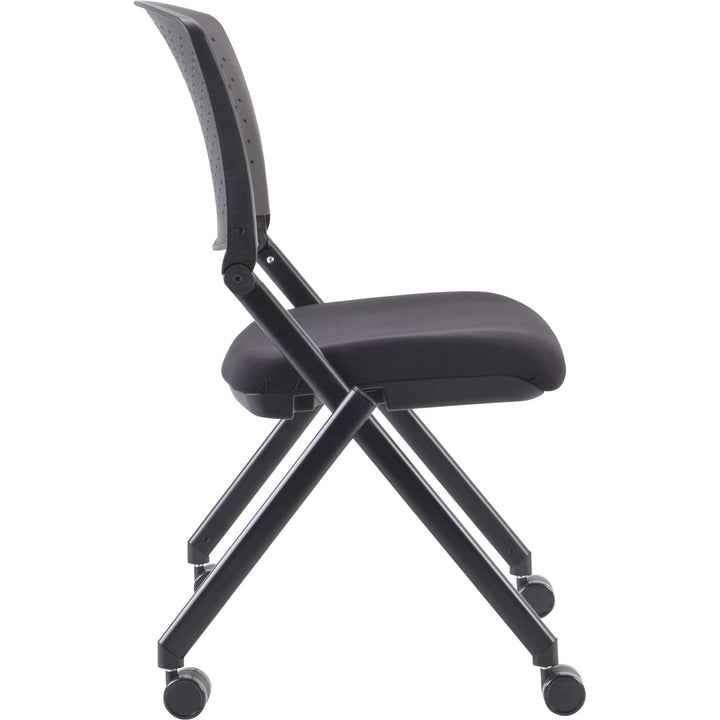 Image of Lorell Nesting Chairs, Mobile, 24-3/8"x22-7/8"x35-3/8", 2/CT, BK