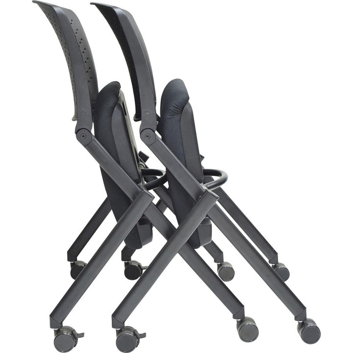 Image of Lorell Nesting Chairs, Mobile, 24-3/8"x22-7/8"x35-3/8", 2/CT, BK