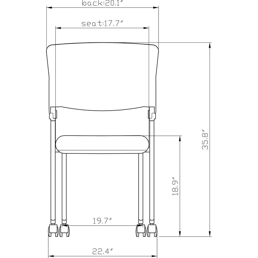Image of Lorell Nesting Chairs, Mobile, 24-3/8"x22-7/8"x35-3/8", 2/CT, BK