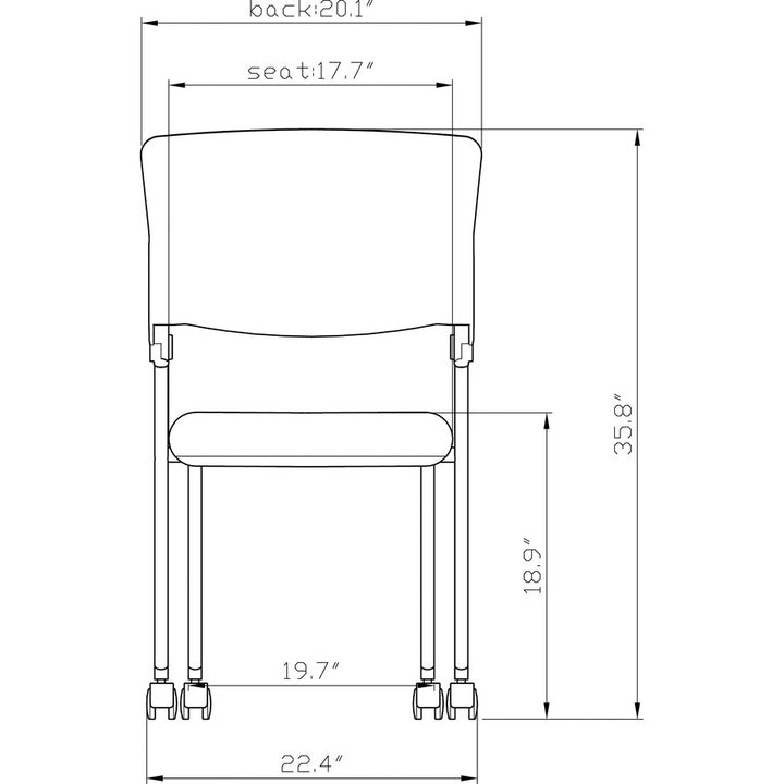 Image of Lorell Nesting Chairs, Mobile, 24-3/8"x22-7/8"x35-3/8", 2/CT, BK