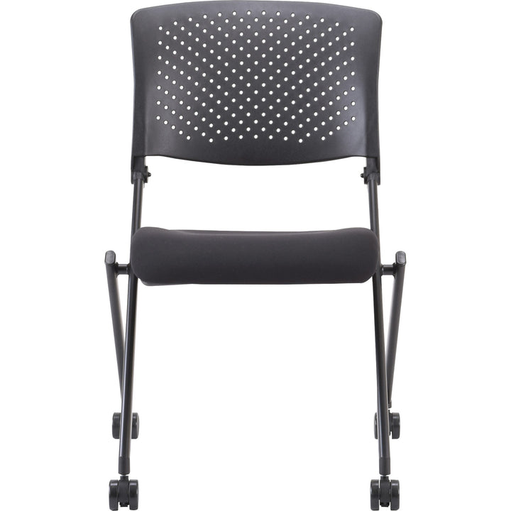 Image of Lorell Nesting Chairs, Mobile, 24-3/8"x22-7/8"x35-3/8", 2/CT, BK