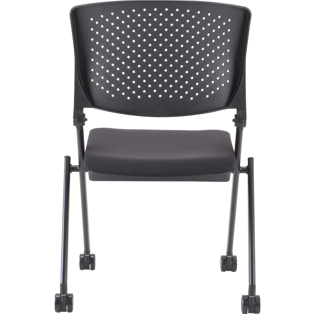 Image of Lorell Nesting Chairs, Mobile, 24-3/8"x22-7/8"x35-3/8", 2/CT, BK